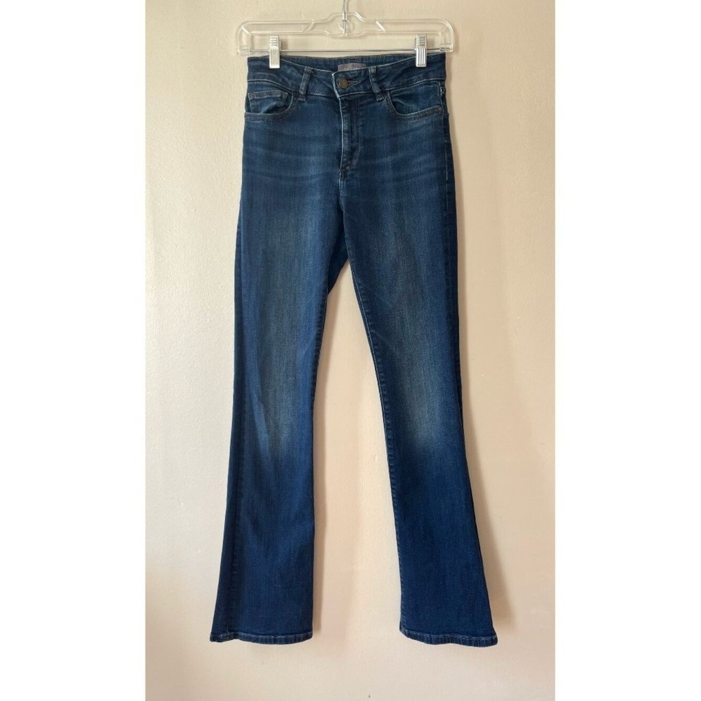 DL1961 Sz 25 Bridget Boot Mid Rise Instasculpt Straight Leg Skinny Jeans Stretch